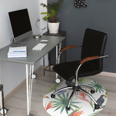 Office chair mat Toucans and butterflies