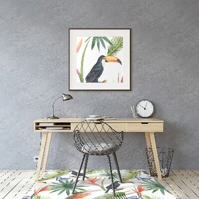 Office chair mat Toucans and butterflies