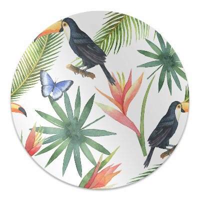 Office chair mat Toucans and butterflies