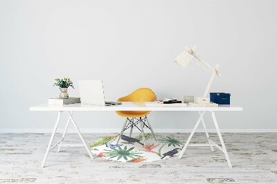 Office chair mat Toucans and butterflies