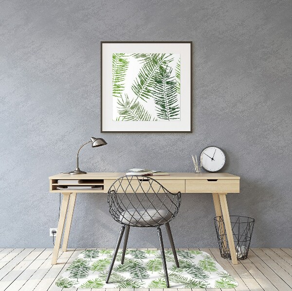 Office chair floor protector palm leaves