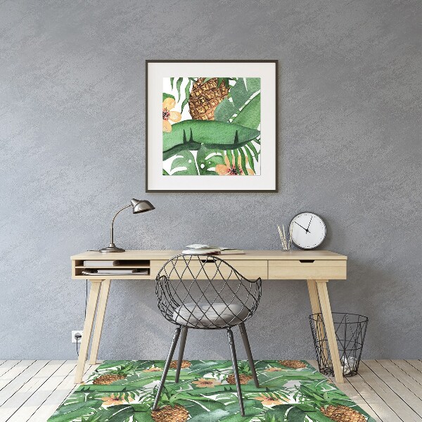 Office chair floor protector Pineapple leaves