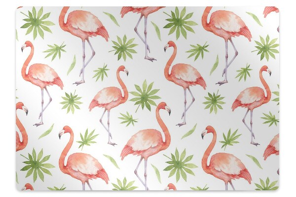 Office chair mat Flamingos