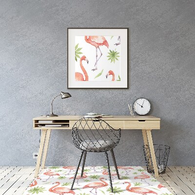 Office chair mat Flamingos