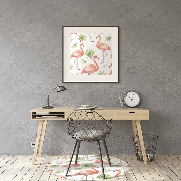 Office chair mat Flamingos