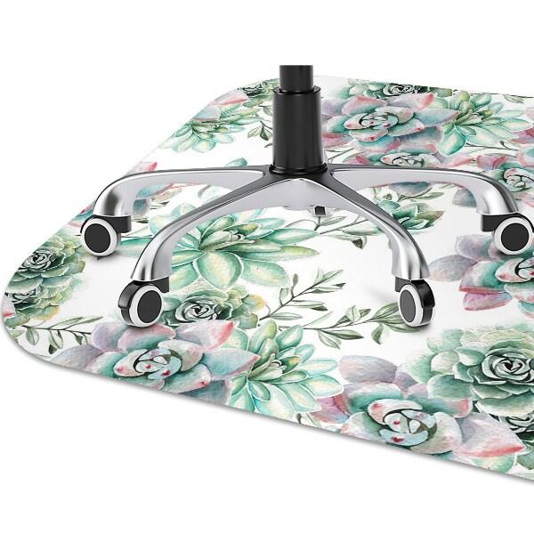 Office chair mat watercolor Flower
