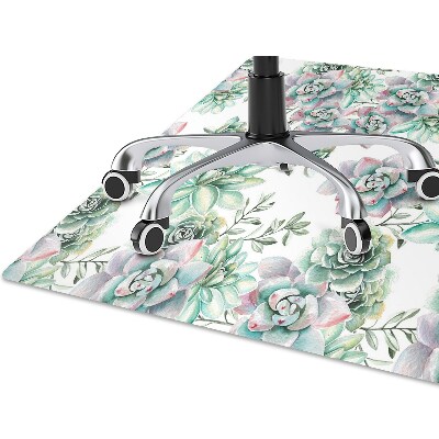 Office chair mat watercolor Flower