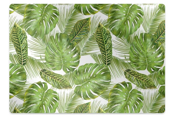 Office chair mat tropical leaves