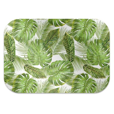 Office chair mat tropical leaves