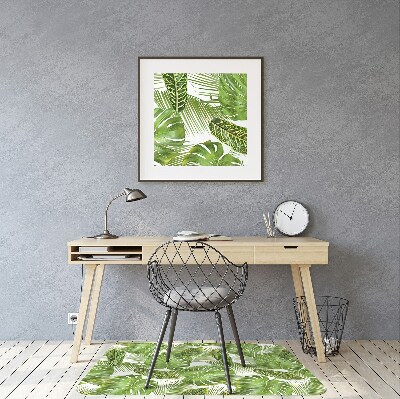 Office chair mat tropical leaves