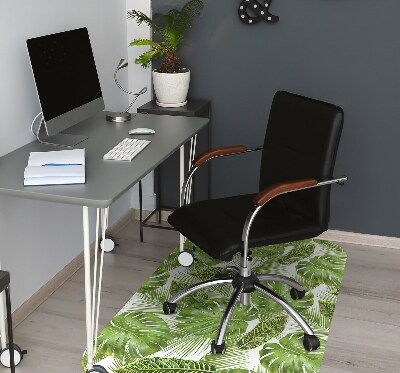 Office chair mat tropical leaves