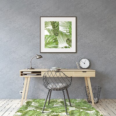 Office chair mat tropical leaves