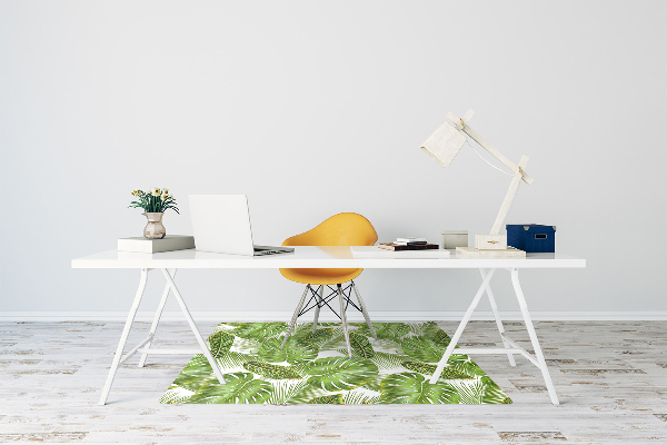 Office chair mat tropical leaves