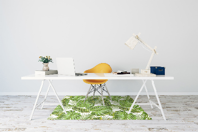 Office chair mat tropical leaves