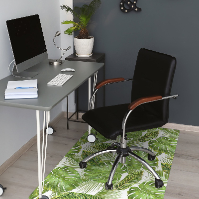 Office chair mat tropical leaves