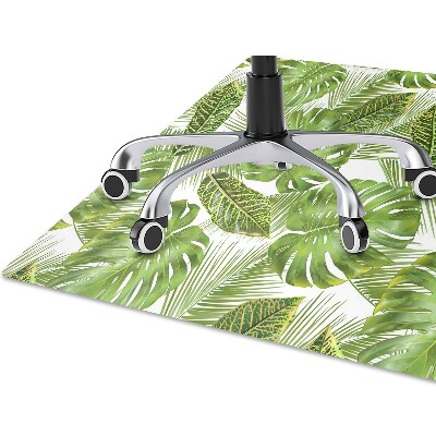 Office chair mat tropical leaves