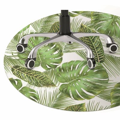 Office chair mat tropical leaves