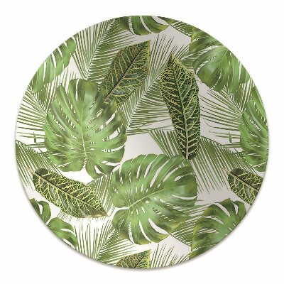 Office chair mat tropical leaves