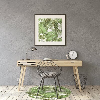 Office chair mat tropical leaves