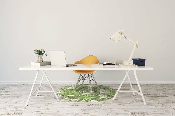 Office chair mat tropical leaves