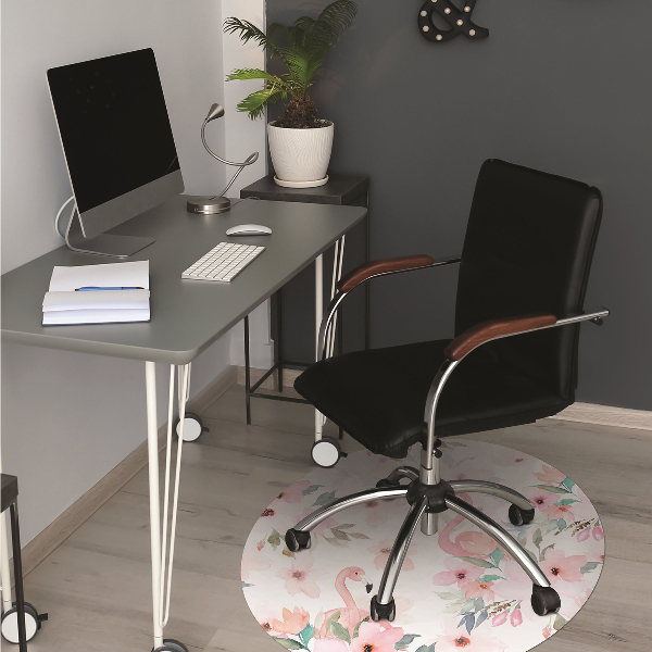 Office chair mat Flamingos