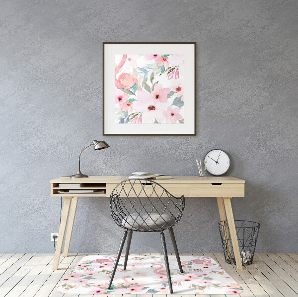 Office chair mat Flamingos