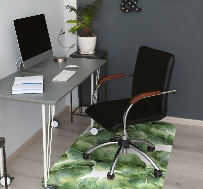 Office chair floor protector palm leaves