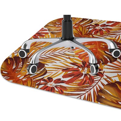 Office chair floor protector fiery leaves