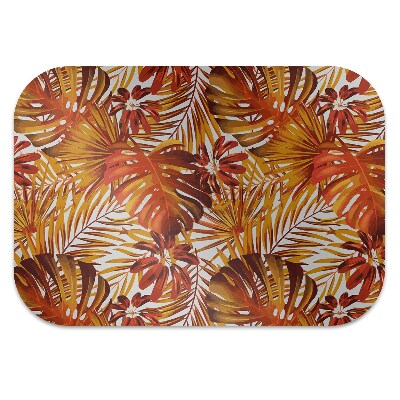 Office chair floor protector fiery leaves