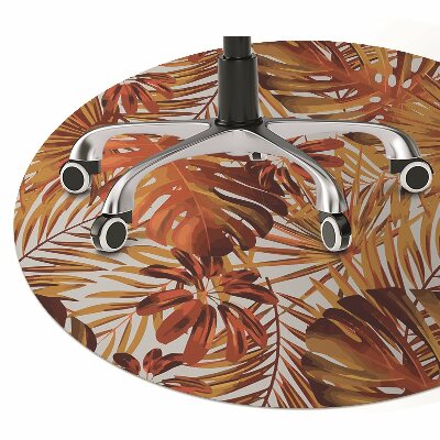 Office chair floor protector fiery leaves