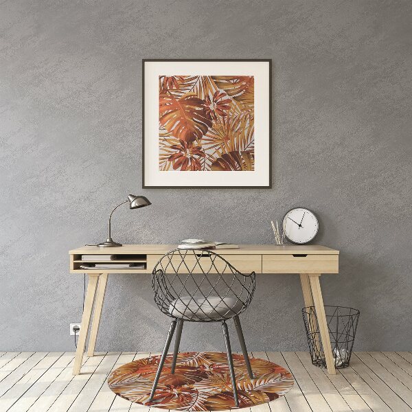 Office chair floor protector fiery leaves