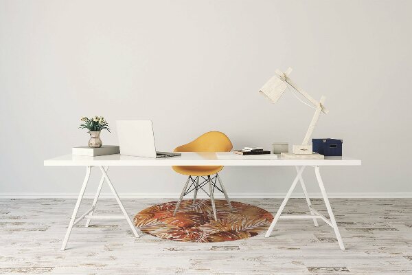 Office chair floor protector fiery leaves
