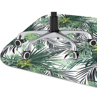 Office chair floor protector Green leaves