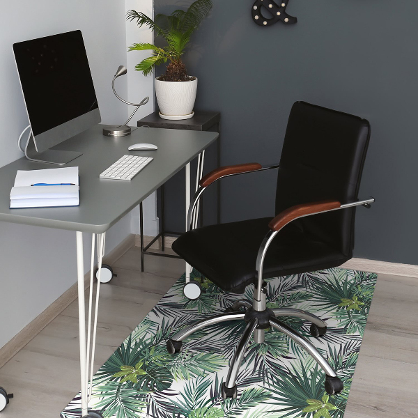 Office chair floor protector Green leaves