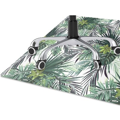 Office chair floor protector Green leaves