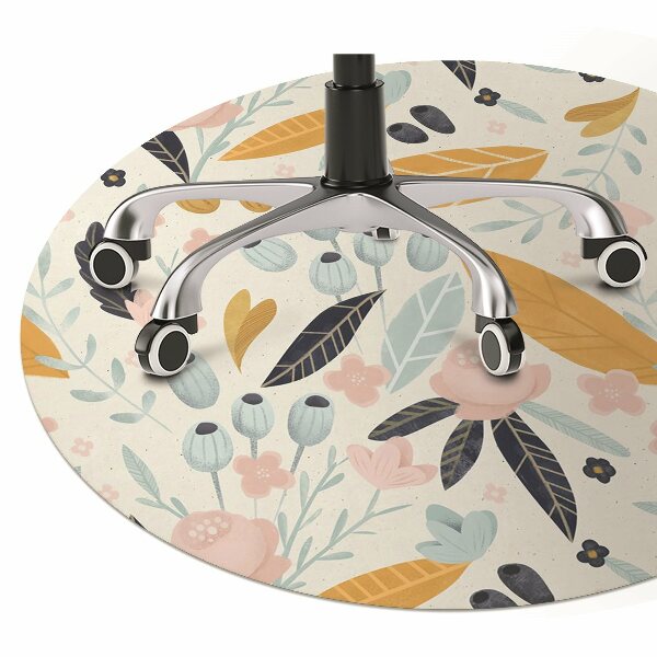 Chair mat floor panels protector pastel flowers
