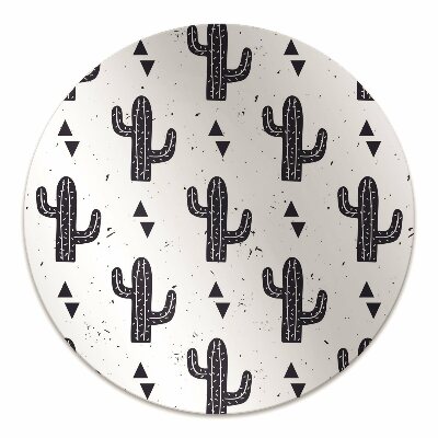 Desk chair mat white cacti