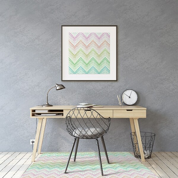 Chair mat floor panels protector Dots herringbone