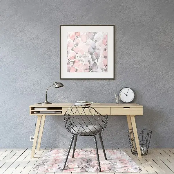 Office chair mat flowers painted