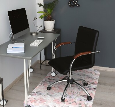 Office chair mat flowers painted