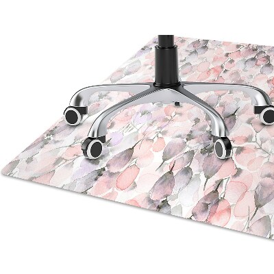 Office chair mat flowers painted