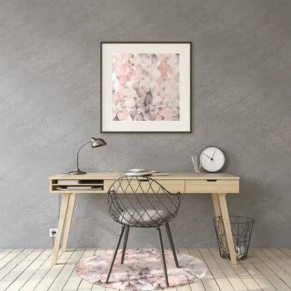 Office chair mat flowers painted