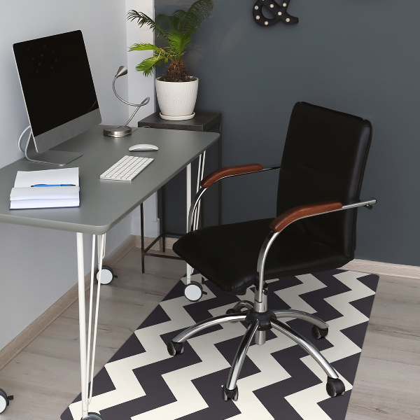 Office chair mat zigzags