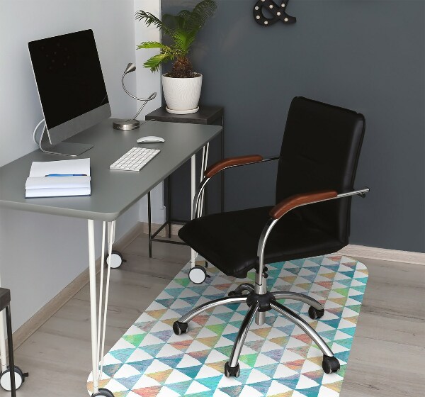 Office chair mat geometric triangles
