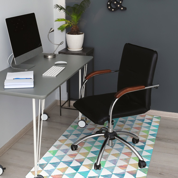 Office chair mat geometric triangles