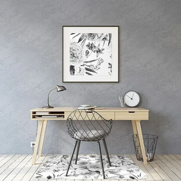 Office chair floor protector Bouquet of flowers