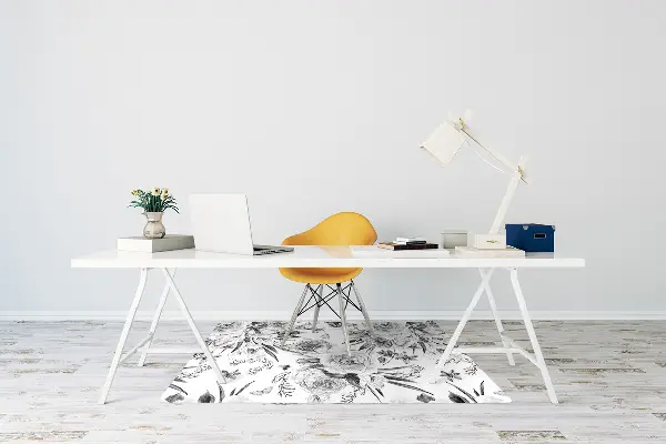 Office chair floor protector Bouquet of flowers