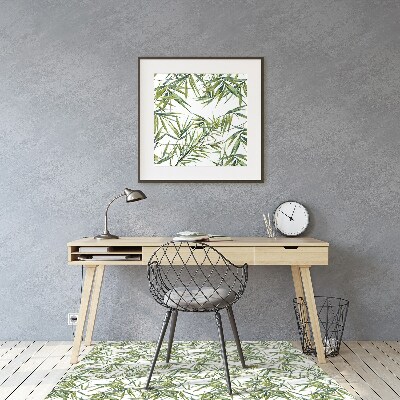 Office chair mat exotic leaves