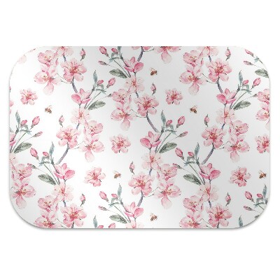 Office chair mat subtle flowers