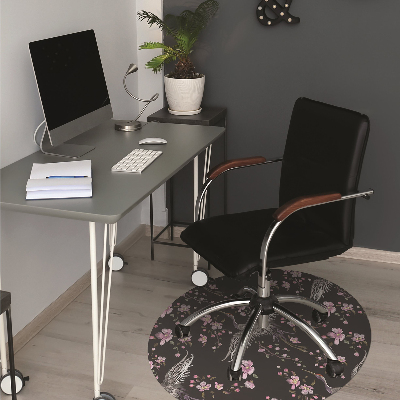 Office chair mat Herons and flowers